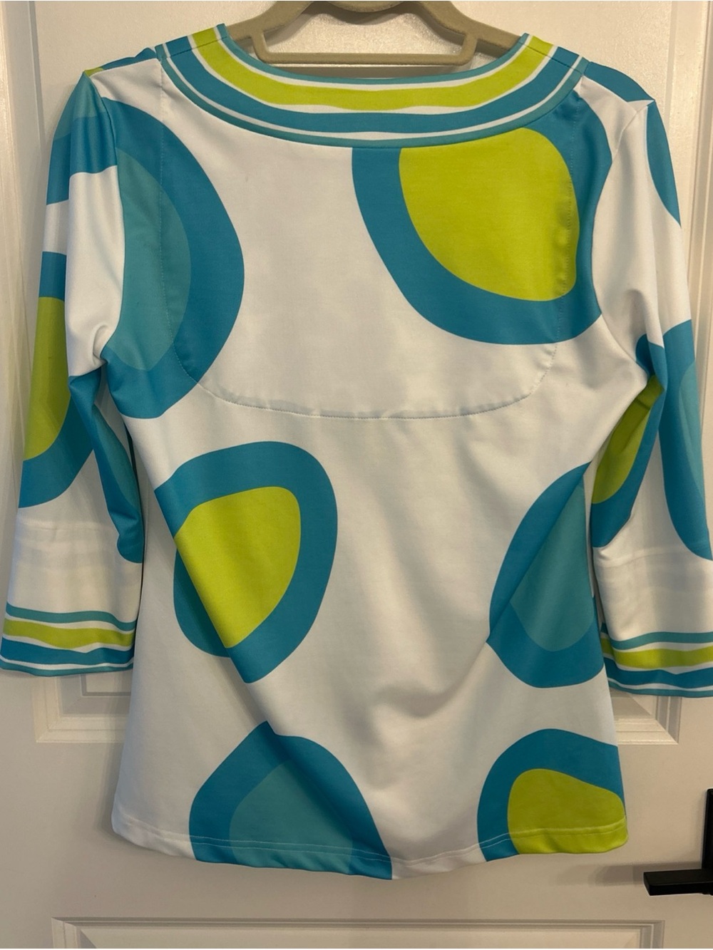 Gretchen Scott Designs Aqua & Lime Geometric Tunic - Picture 5 of 7